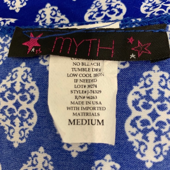 Myth Medium Cardigan Boho Blue Tribal Long Light - Picture 5 of 6